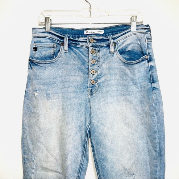 KanCan Light Wash High Rise Button Fly Cropped Straight Leg Jeans 29 Women’s - Picture 4 of 14
